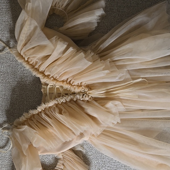 Chic Ruffled Tan Women's Tank Top - Picture 4 of 4